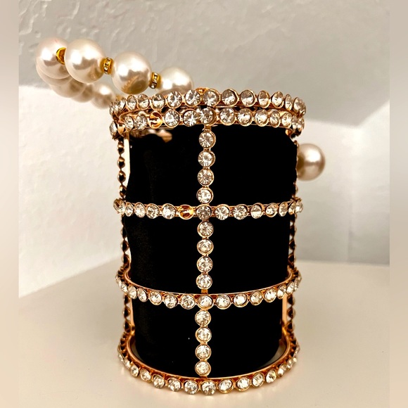 EUC CRYSTALIZED CAGE EVENING CLUTCH - Picture 4 of 7